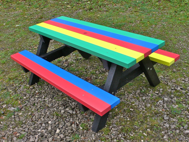 Junior Multicoloured Recycled Plastic Picnic Table | Ribble Range